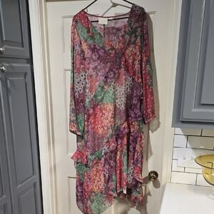 Anthropologie Maeve Sirena Ruffled Tunic Dress